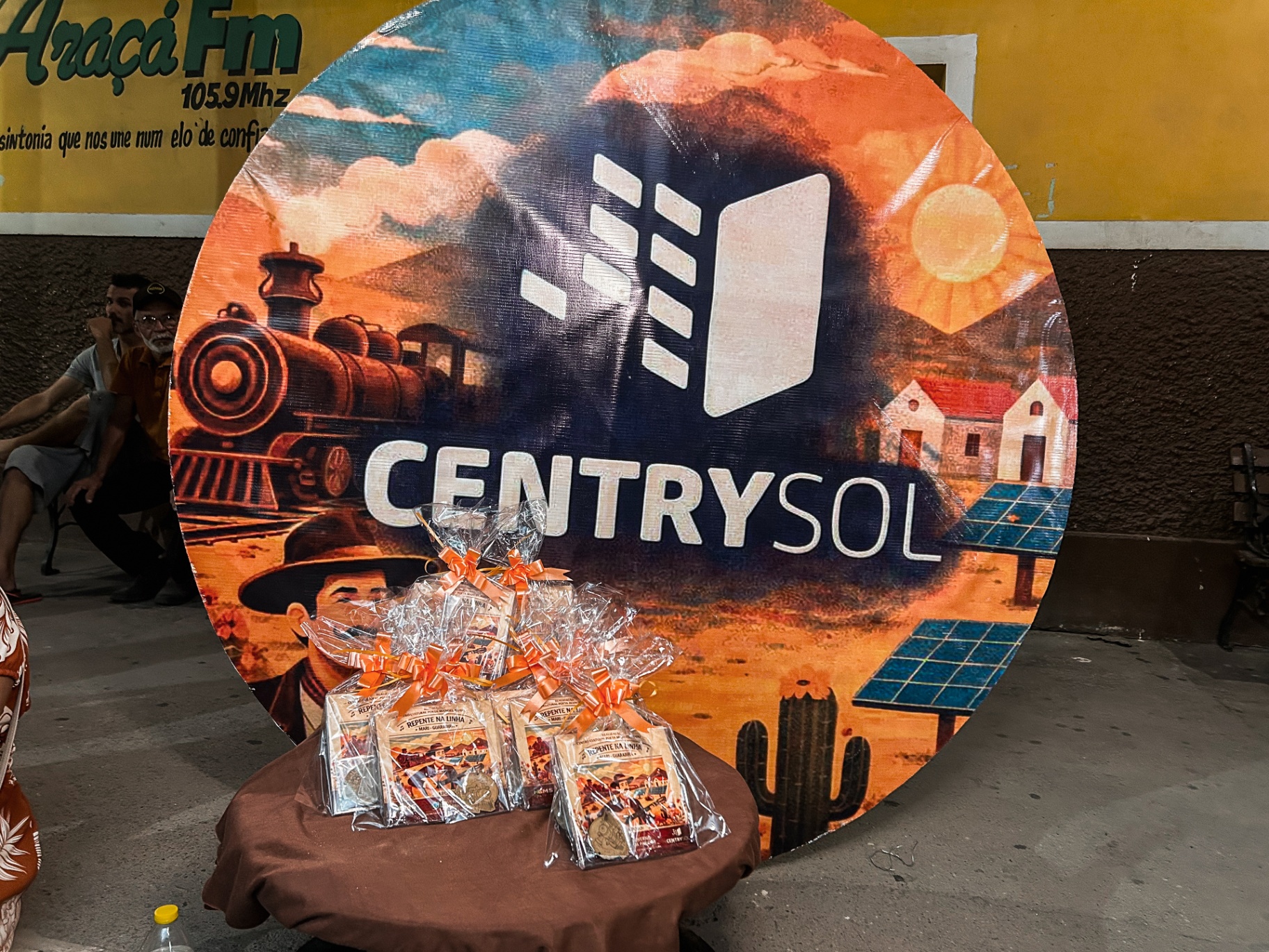 Painel do evento com lembranças em Mari